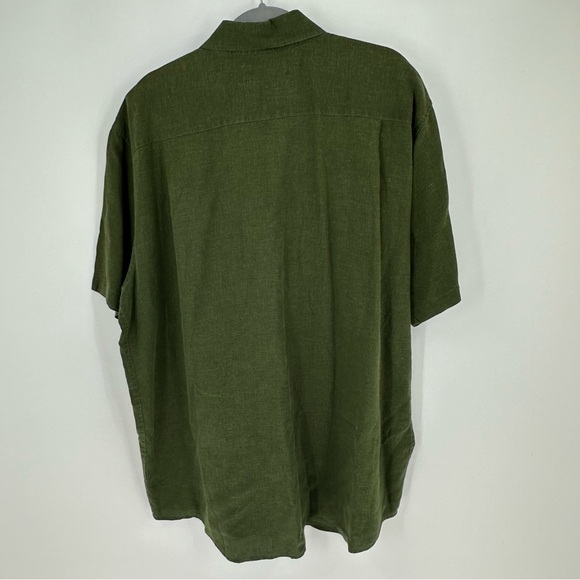 Orvis Shirt Mens XL Green Hemp Tencel Blend Short Sleeve Casual Soft Breathable - Picture 3 of 10